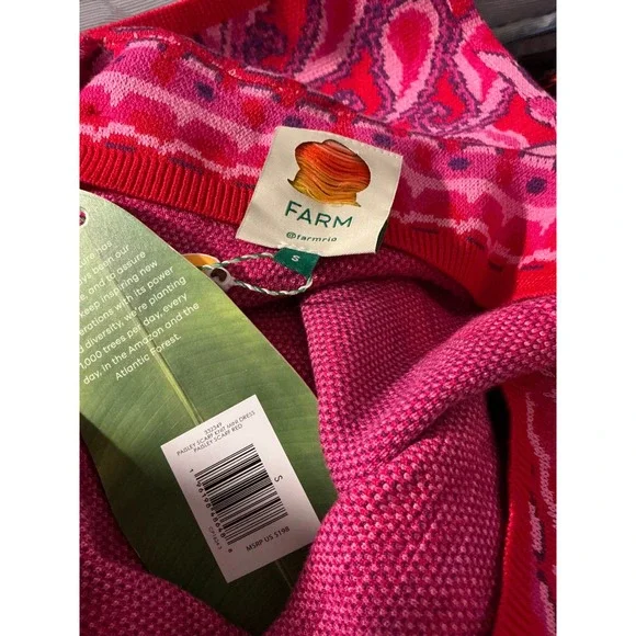 NWT FARM RIO Red Paisley Scarf Knit Mini Dress - joarbit.com